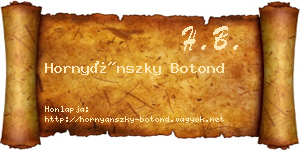 Hornyánszky Botond névjegykártya